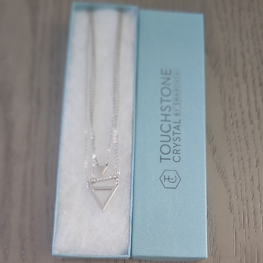 Touchstone Crystal Geometric Silver Necklace - image 1